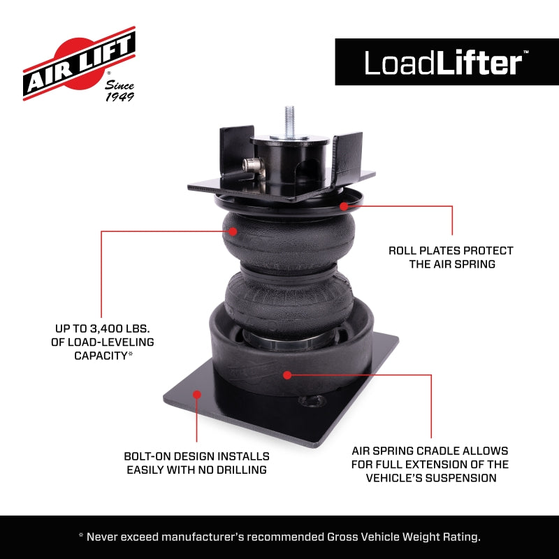 Air Lift 20-25 Jeep Gladiator (4WD) Load Lifter 5000 Air Spring Kit w/ Cradle