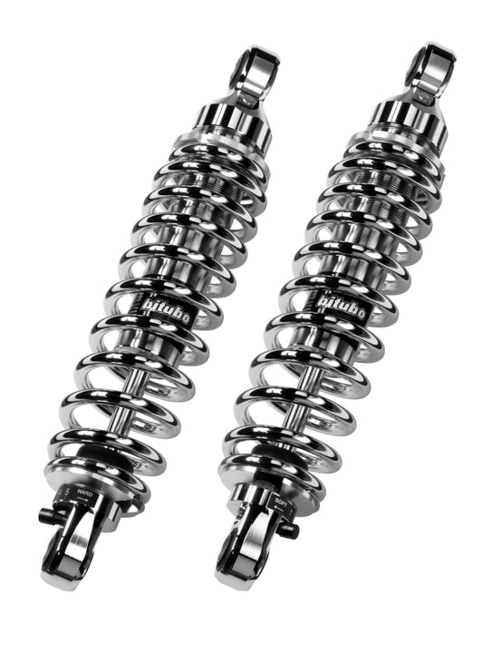 Bitubo WME0 Twinshocks Adjustable: Spring Preload, Rebound, Length 301mm, Chrome Edition