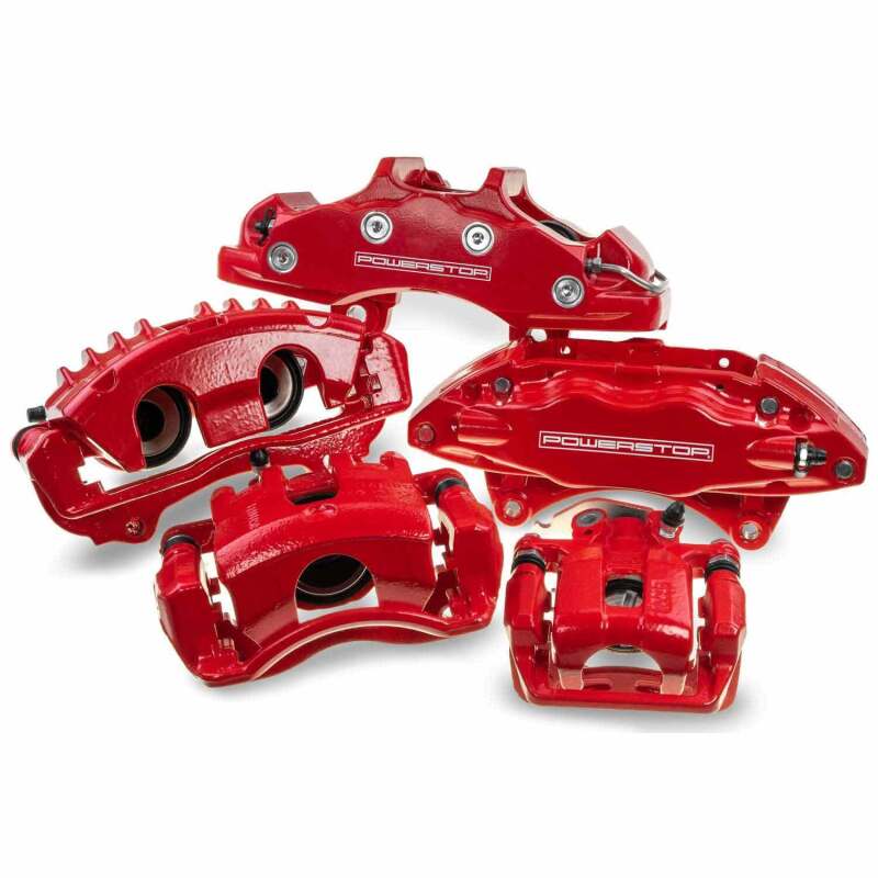 Power Stop 84-95 Toyota Pickup Front Red Caliper w/Bracket - Pair