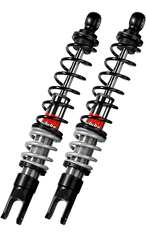Bitubo YGB0 Twinshocks Rear Adjustable: Spring Preload, Black Spring